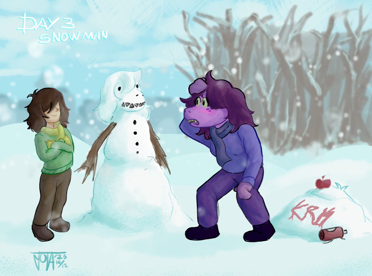 jotasartstash's tweet image. On the 3rd day of Krusiemas, my dear love gave to me..
An amazing snowdragon that looks like me!
#krusie 
#DELTARUNE #deltarunefanart