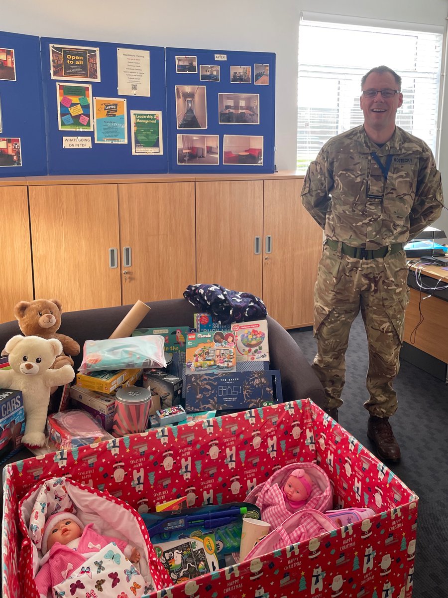 Personnel from RAF Wittering donated two large boxes of toys to the annual Salvation Army Citadel Peterborough Christmas Toy Collection. Collected toys are distributed to local families. Last year the Salvation Army’s campaign supported in excess of 200 children with presents.