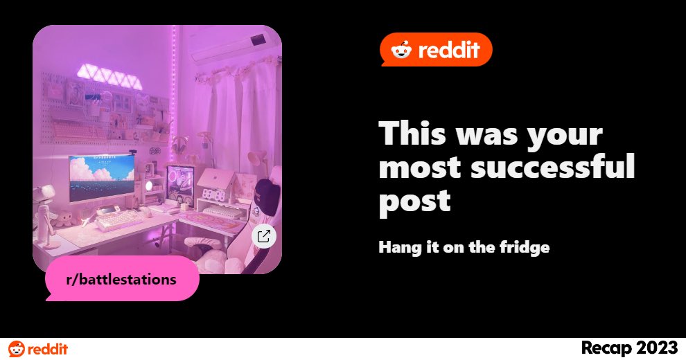EliesczhaeVT's tweet photo. —⁺˖°ʚ REDDIT RECAP ɞ°⁺˖—
hiiii!!!~
🌸 here's my reddit recap for 2023
🌸 share yours in the replies!!!
ཐི❤︎ཋྀ
#VTUBERSUPPORTCHAIN #VtuberSupport #VtuberEN #Vtuber #VTuberUprising #VtuberDebutSoon #RedditRecap https://t.co/0sSjAP9Htx