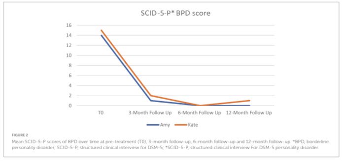 We treated two patients with borderline personality disorder using EMDR 2.0 therapy within 4 days. The results showed a strong decline in psychological distress and difficulties in emotion regulation and reported an improvement in their quality of life. At post-treatment, and at