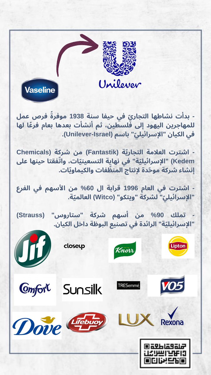 لماذا نقاطع unilever ؟! 

#قاوم #قاطع #مقاطعة_اقتصادية #BoycottUnilever