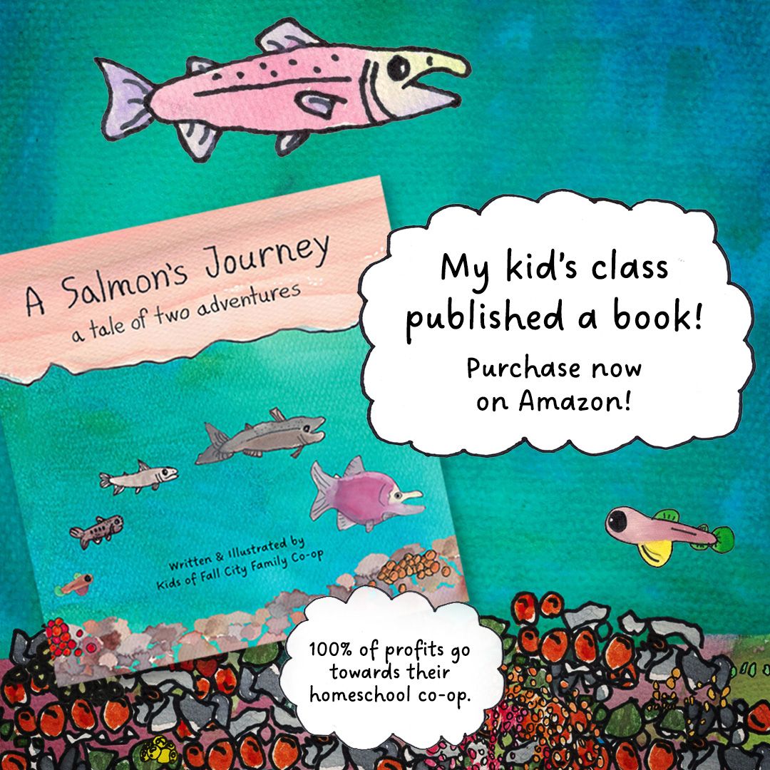 tysonmatanich's tweet photo. My wife &amp; I edited/published a book for our kids’ homeschool group! Art is by 55 kids aged 3-12. It’s about our local salmon &amp; has lots of educational facts! 100% of our profits go back to their school.
https://t.co/FKm4y8p9IT
Please consider purchasing, it makes a great gift!🎁 https://t.co/WlsGULWHTI