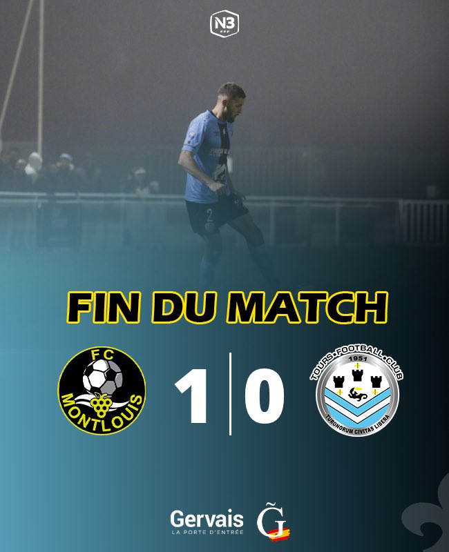 ToursFC's tweet photo. [#FCMTOURS] 90+3’ | 1-0

⏯️ C’est terminé au stade Eugène Cholet !

Les Ciel &amp; Noir s’inclinent 1 but à 0 pour leur dernier match de l’année.

#National3 | #ToursFC | #TousCielEtNoir 🔵⚫️ https://t.co/3x6FFnPV8V