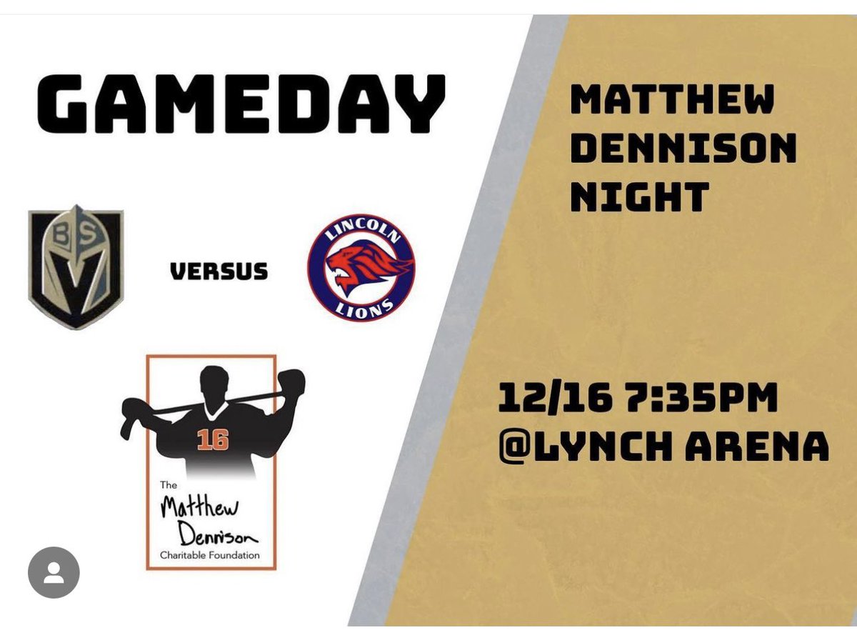 The RI HS Hockey Coaches Association has dedicated December 16th Matthew Dennison Day! Teams from around the state will be collecting donations for the @matthewdennisonfoundation at the gate tonight! #hockeycommunitystrong
