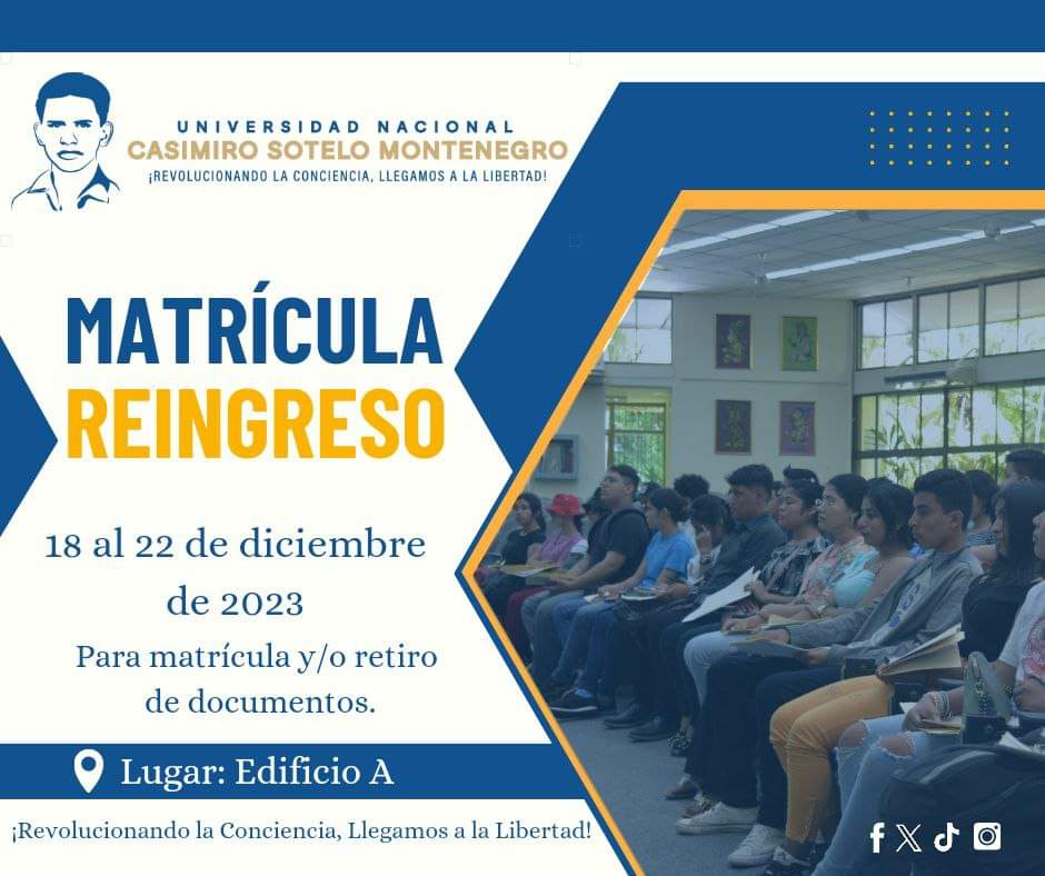 Información importante para la población de #Nicaragua 
#NicaraguaPazyBuenaVoluntad 
#SomosUNAN
#SomosUNCSM

Cortesía: Facebook Universidad Nacional Casimiro Sotelo