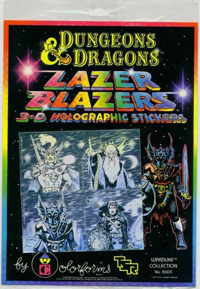 A unique thing about the 80’s was the immense popularity of stickers. There were scratch and sniff, puffy stickers, holograms, and even some weird ones filled with some unknown, tasteless, viscous fluid
#dnd #80stoys