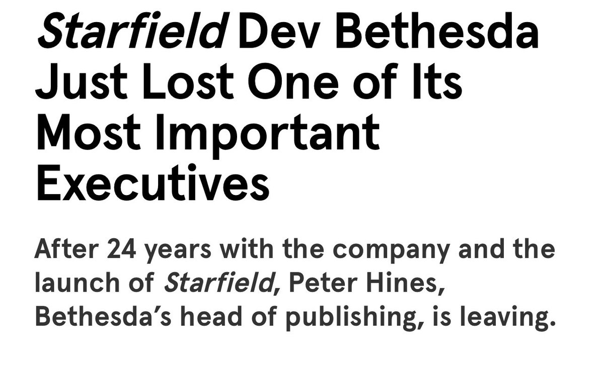 Starfield' Dev Bethesda Just Lost Peter Hines, One of Its Most Important  Executives