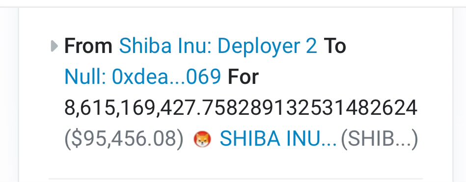 ShibInformer's tweet photo. After a slight delay, the announced Shib #burns due to #Shibarium transaction fees have started. 
#Shibarium #crypto https://t.co/rYv8E4ZNOg