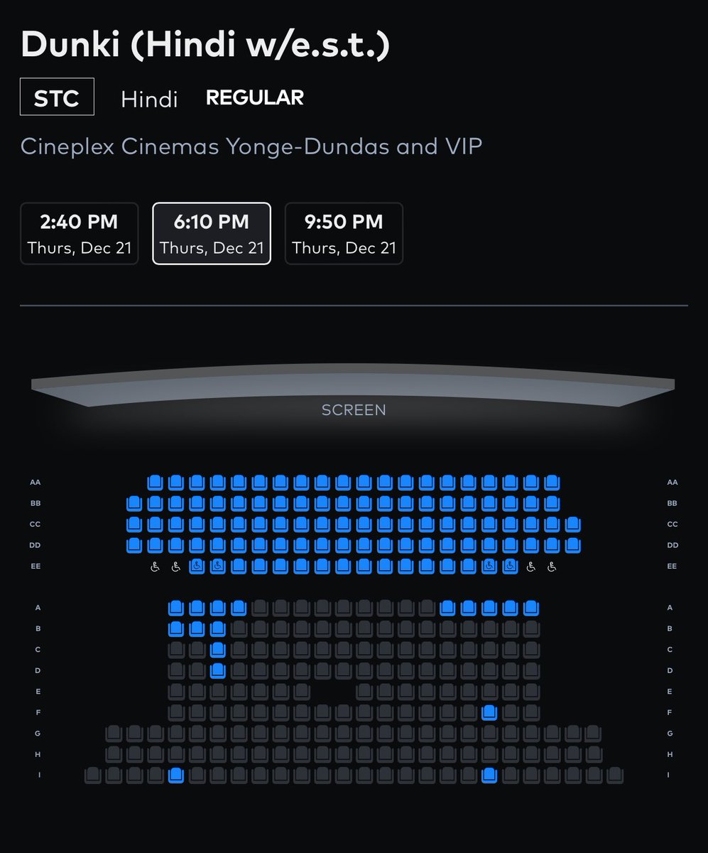 Fast Filling Shows of #Dunki 5 Days Before in Canada 🇨🇦 

Will Definitely Be Housefull for the 1st Day With This Speed !! 🔥

#DunkiAdvanceBooking #ShahRukhKhan𓀠 #DunkiDrop5 #OMaahi