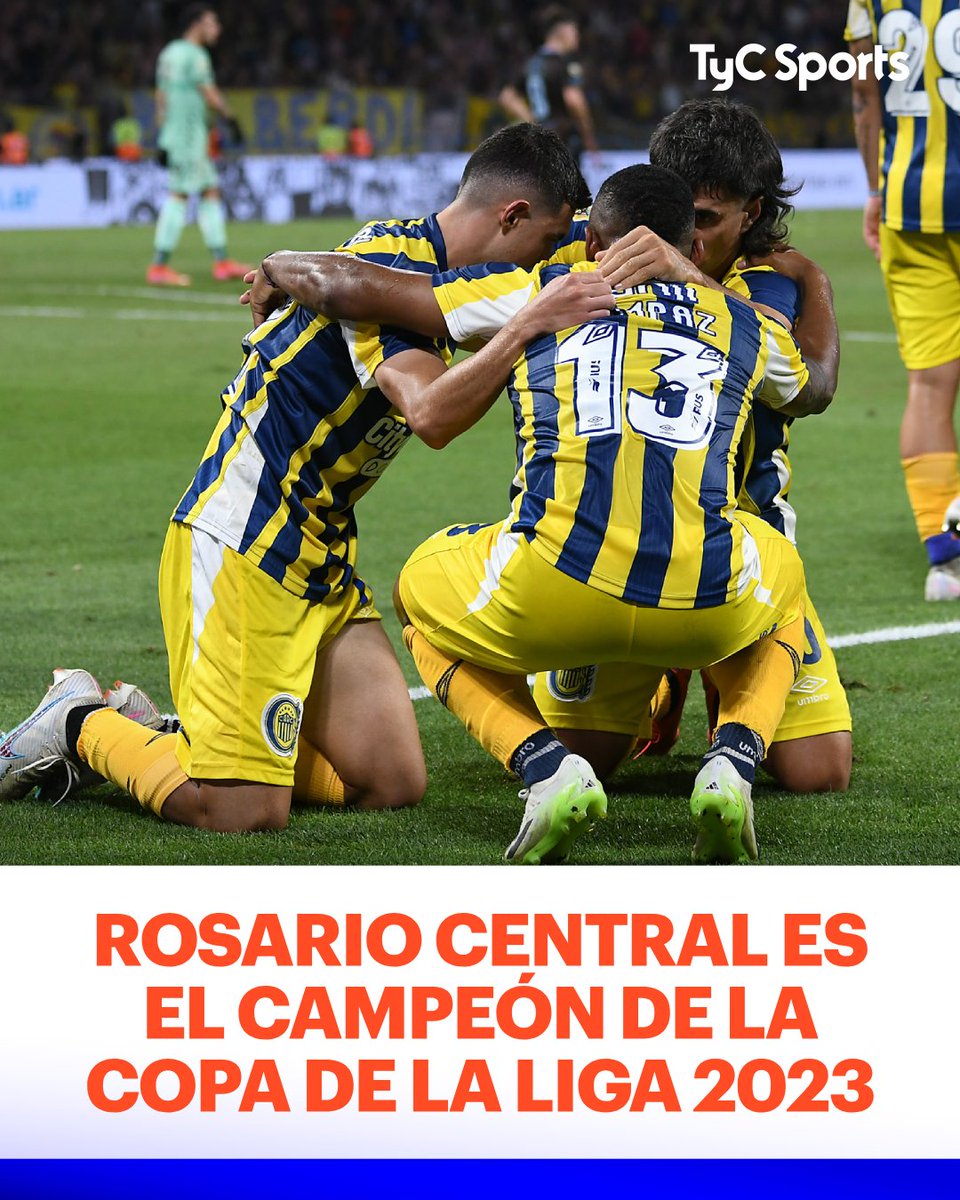 TyCSports's tweet photo. ¡EL CANALLA ES EL CAMPEÓN DE LA COPA DE LA LIGA!

#RosarioCentral se impuso 1-0 ante #Platense en la final, gracias al golazo de Lovera, volvió a levantar un título tras cinco años y se consagró con una gran campaña. https://t.co/mQ5axnroWe