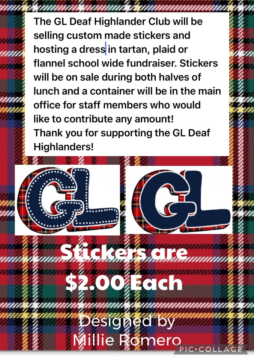 GLHSDeafProgram's tweet image. Dead Highlander Club Fundraiser this Tuesday December 19th during both halves of lunch