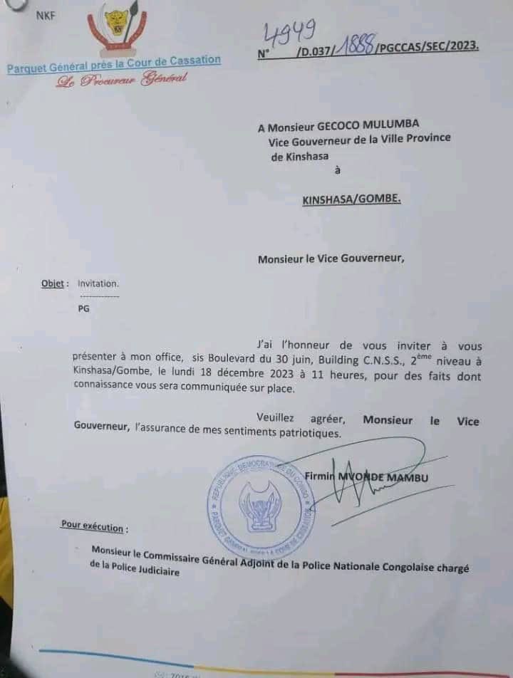 pepele_news's tweet image. 🔴 DERNIÈRE MINUTE | Suite aux fortes tensions survenues jeudi, 14 décembre dernier, à la 17ème rue #LIMETE, précisément au quartier Ndanu, occasionnant des dégâts énormes, Gérard #MULUMBA (#GECOCO), vice gouverneur de la ville de #Kinshasa, et candidat député est convoqué ce