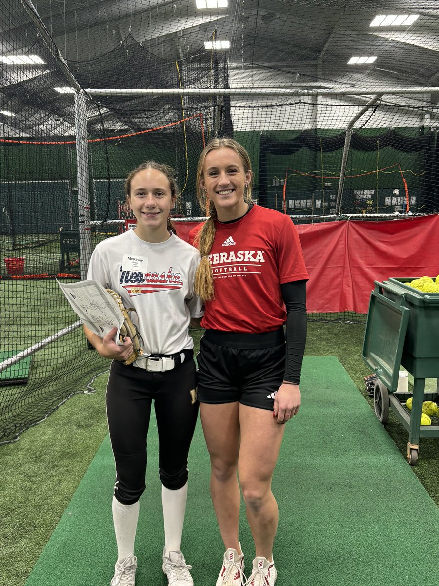 Thank you @huskersoftball @revelle_rhonda for a great opportunity to learn and get better.  McKinley had so much fun learning from the best @jordybahl @_courtney.wallace and being with her teammate Hads!   #GoldDNA #workersalwayswin