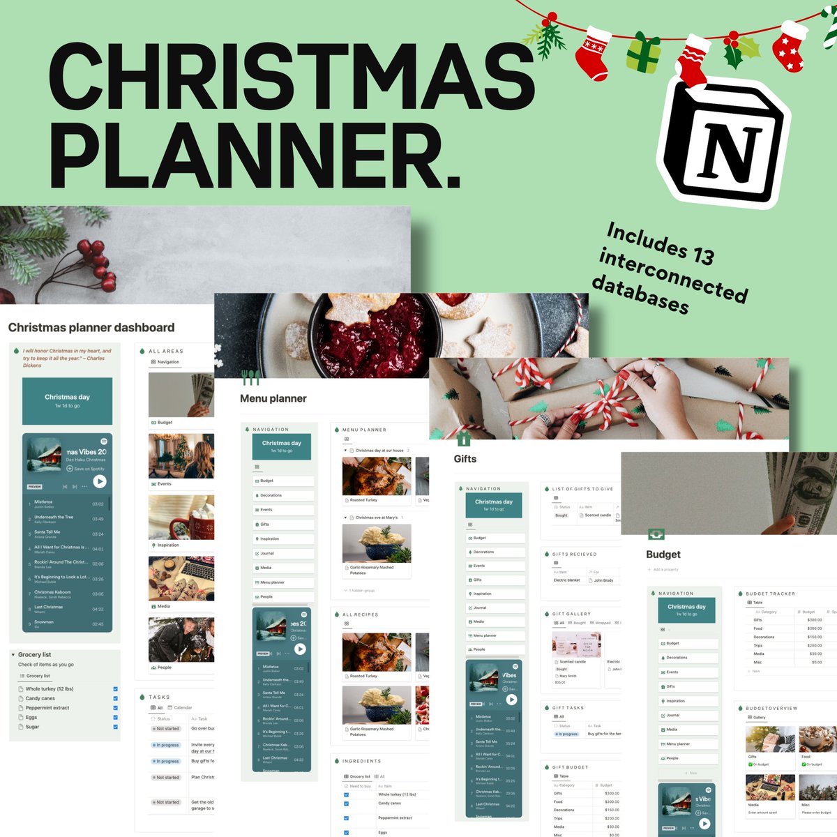 HiCharismaRose's tweet image. 🎄✨ NOTION Christmas Template Giveaway!! 🎄✨
🌟 Normal Price: $12
For the next 48 HOURS, it's TOTALY FREE!
🎁 To Grab Your FREE @notionhq Christmas Planner:
🌟 Like ❤️
🔄 Repost
🚀 Follow for a DM
💬 Reply with "Christmas"
#ChristmasGiveaway #Notion #freenotiontemplate