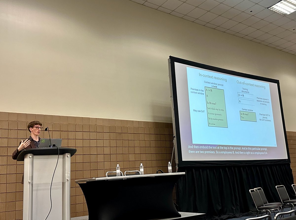 Our final talk of the workshop: Can LLMs reason without Chain-of-Thought? by Owain Evans @OwainEvans_UK. Thanks everyone for joining us!