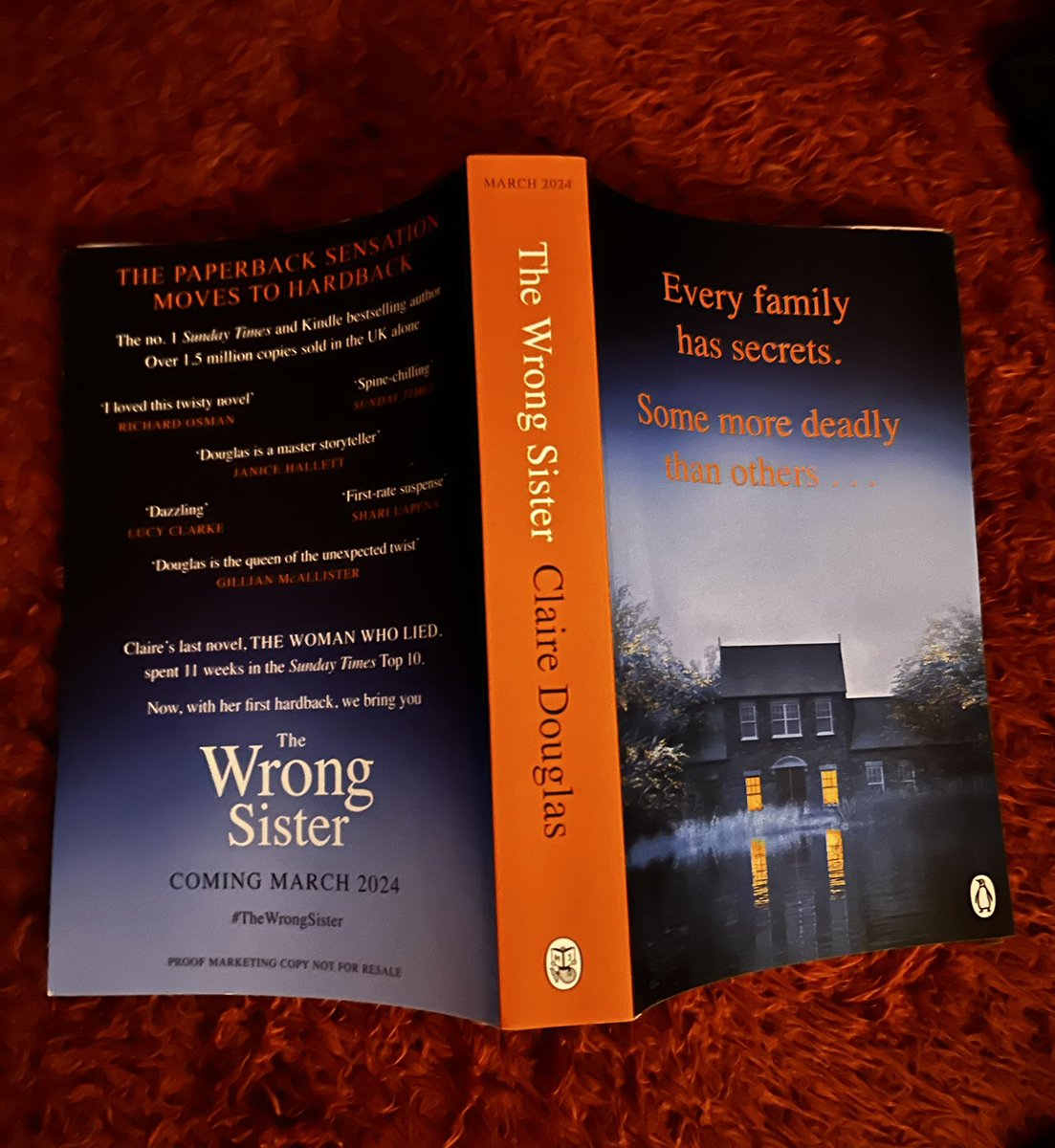 So happy to receive this wonderful bit of surprise #bookpost today from @MichaelJBooks ‘Every family has secrets. Some more deadly than others…’ #TheWrongSister by @Dougieclaire sounds right up my street! 🧡 Out: March 2024