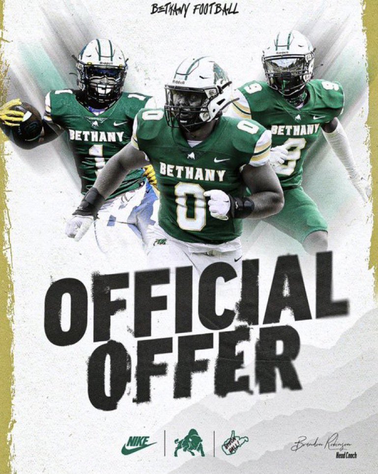 Excited to have received an offer from Bethany College!!