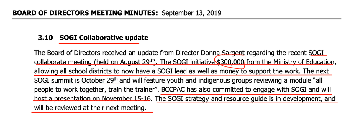 hatfiend37224's tweet photo. The BC School Trustees Assoc. director, Donna Sargent, announced in 2019 that there is $300,000 coming from the Ministry of Education to allow all school districts to have a SOGI Lead and money to support the work.
#exposesogimoney
#stopindoctrinatingchildren https://t.co/yF3MmhCE53