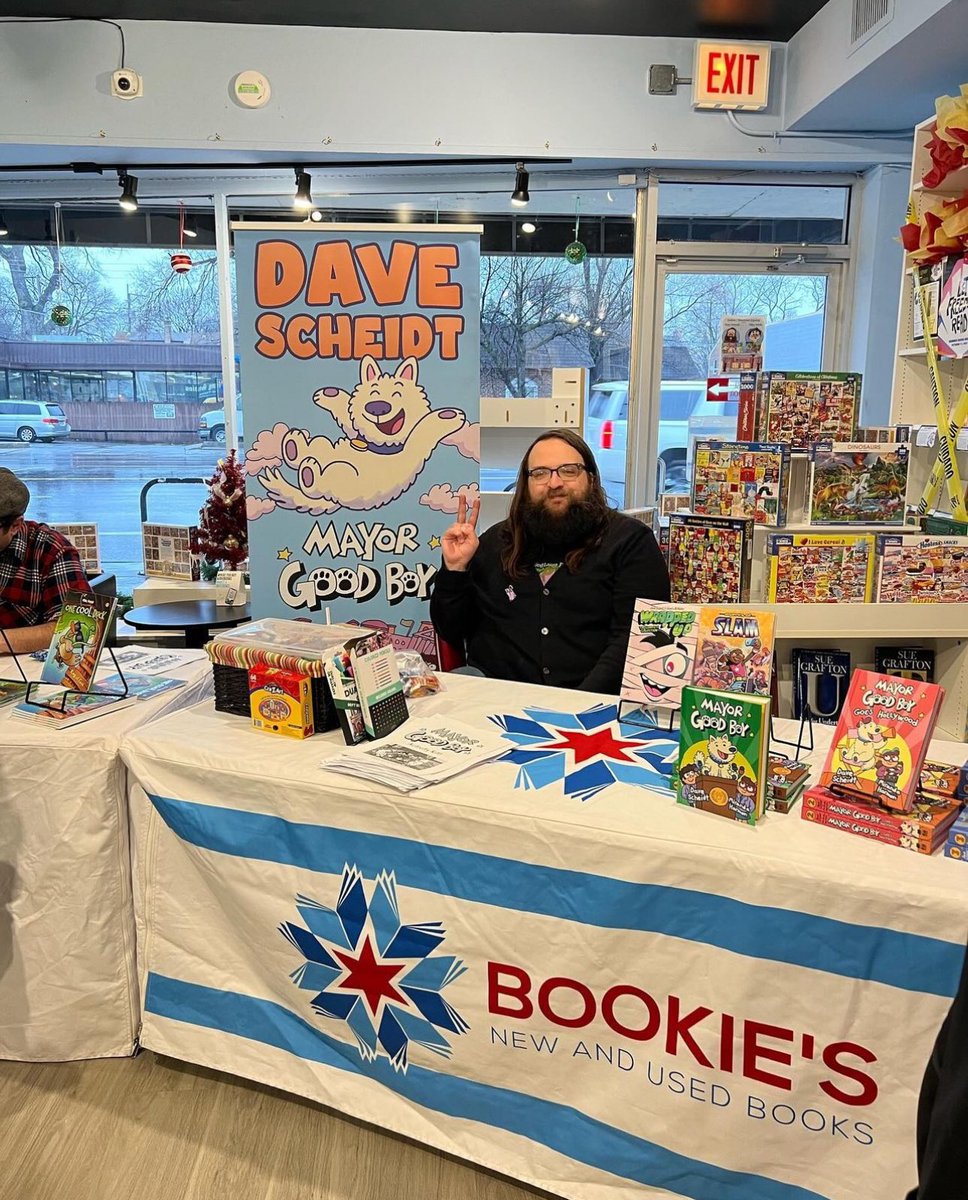 Had easily the busiest and best signing of my career today at @BookiesChicago Days like this really remind me how lucky I am to get to do what I do. Thank you for all the amazing little readers who showed up and friends old and new. ❤️❤️❤️ #mayorgoodboy #kidlit