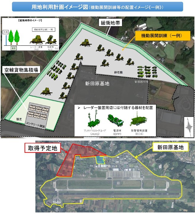 防衛省が航空自衛隊新田原基地の拡張計画を発表。 新富町十文字地区の
