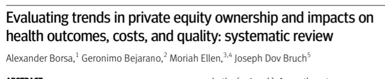 As we approach the end of 2023, what was the most important paper you read this year? Mine wasn't in cardiology I think this went under the radar a little, but it shouldn't have...the impact of private equity (PE) takeovers in healthcare An end-of-year 🧵