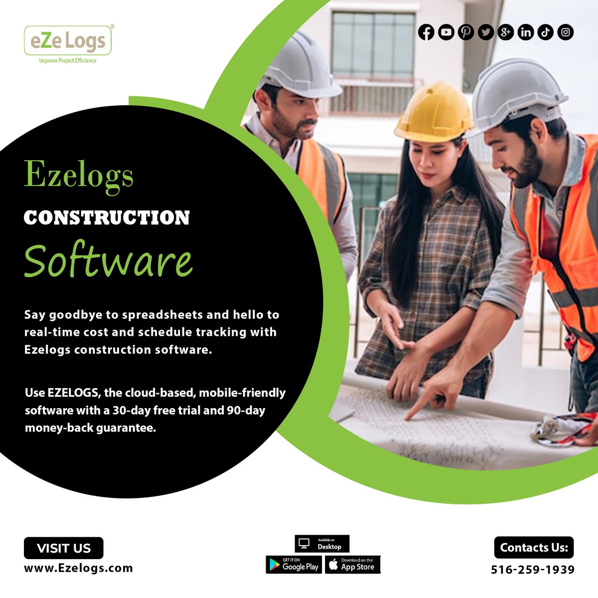 Say goodbye to spreadsheets and hello to real-time cost and schedule tracking with Ezelogs construction software. #construction #software #invoice #fieldmanagement #bidmanagement #timesheets #constructionlogs #dailyreports