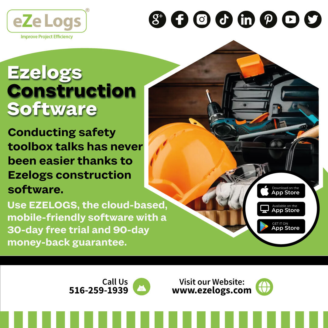 Conducting safety toolbox talks has never been easier thanks to Ezelogs construction software. #laborhours #timesheet #fieldmanagement #resources #tracklaborhrs #trackresources #constructionlogs #laborhours #timesheet #fieldmanagement #resources #tracklaborhrs #trackresources ...