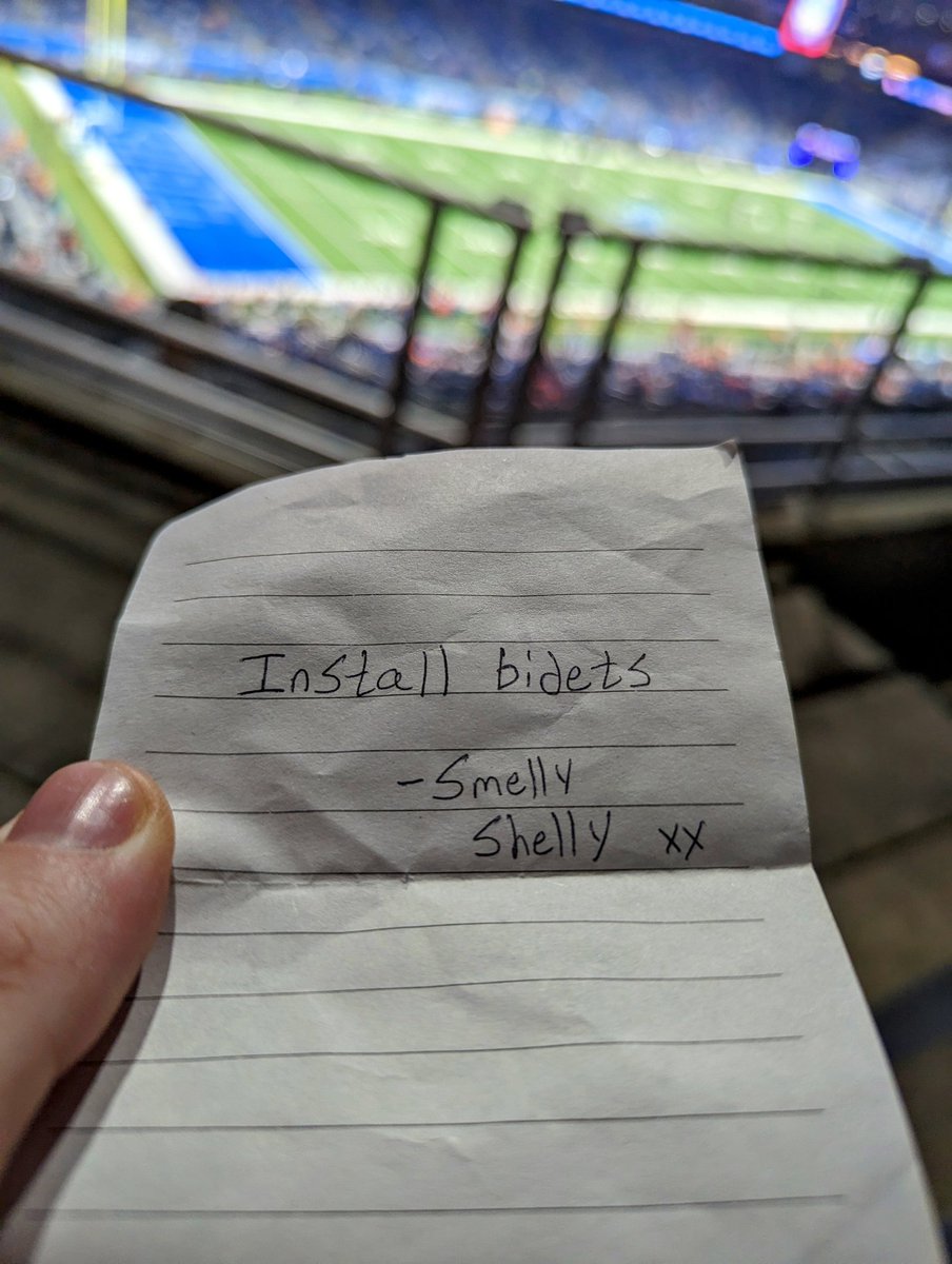 at Ford Field. Sheila Ford just handed me her will &amp; testament