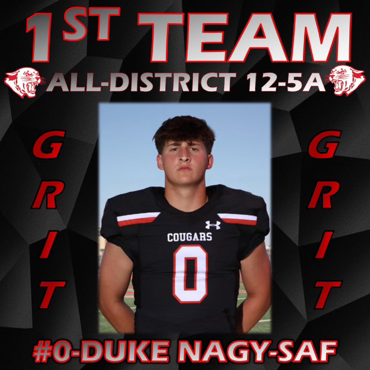 I’m so blessed to have earned the title of 1st team all-district safety for a tough district 12-5A. 
I’m still beyond grateful for all the great groups of guys I’ve got to play with over the years.