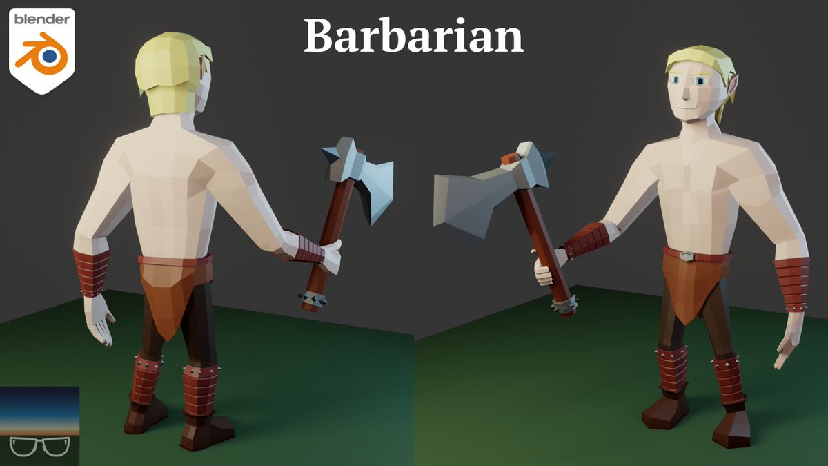 AATwilightYT's tweet photo. Low poly game character modeling - Barbarian in Blender: https://t.co/mOBsnfNJrB

#b3d #blender3d #blenderart #timelapse #3dmodeling #lowpoly #3dart #gameart #screenshotsaturday https://t.co/nDliWwvsN1
