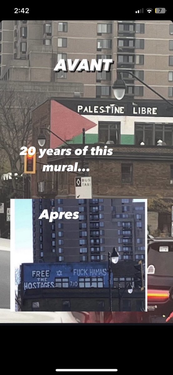 The Palestine mural up for 20 years in Montréal was desecrated by Zionists