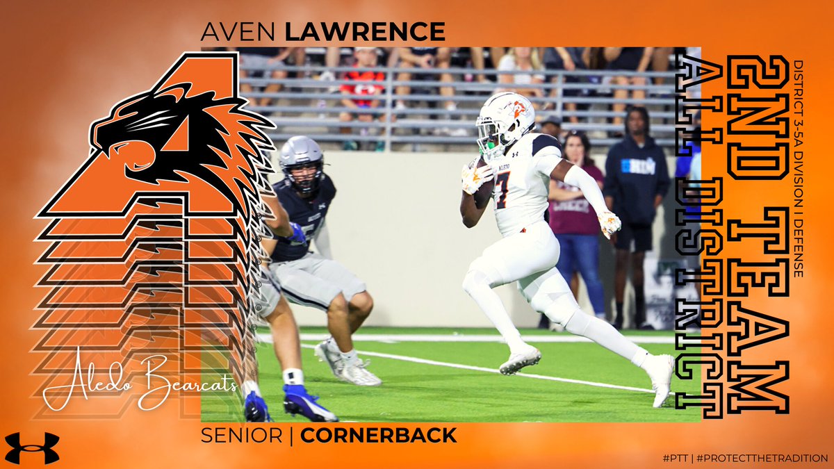 AledoFootball (@aledohfc) on Twitter photo Proud of the season <a href="/avenlawrence/">Aven Lawrence</a> had and that he was recognized for it with 2nd Team All-District honors at cornerback. Congratulations, Aven! #PTT #ProtecttheTradition Proud of the season <a href="/avenlawrence/">Aven Lawrence</a> had and that he was recognized for it with 2nd Team All-District honors at cornerback. Congratulations, Aven! #PTT #ProtecttheTradition