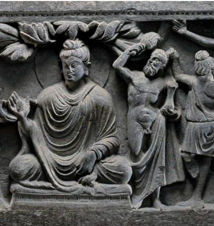 MessageHindu's tweet photo. Greek Carving: Buddha guarded by Hercules, built by Greek Buddhists. 

Imagine if Hollywood made a movie on Greek Buddhists instead of all the sequels. https://t.co/Qc7xAqQ5OQ