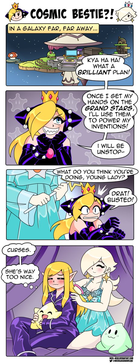 💜 Short Comic: Cosmic Bestie?! 💀 #Wapeach #Rosalina #SuperMarioBros 🍄