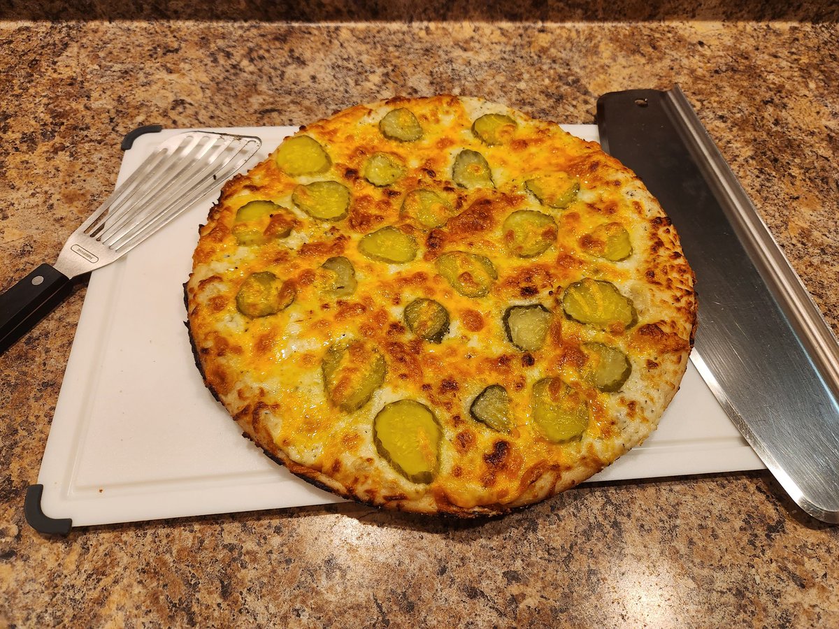 I did the thing and made a pickle pizza.  Honestly, really delicious (If you like pickles) #picklepizza