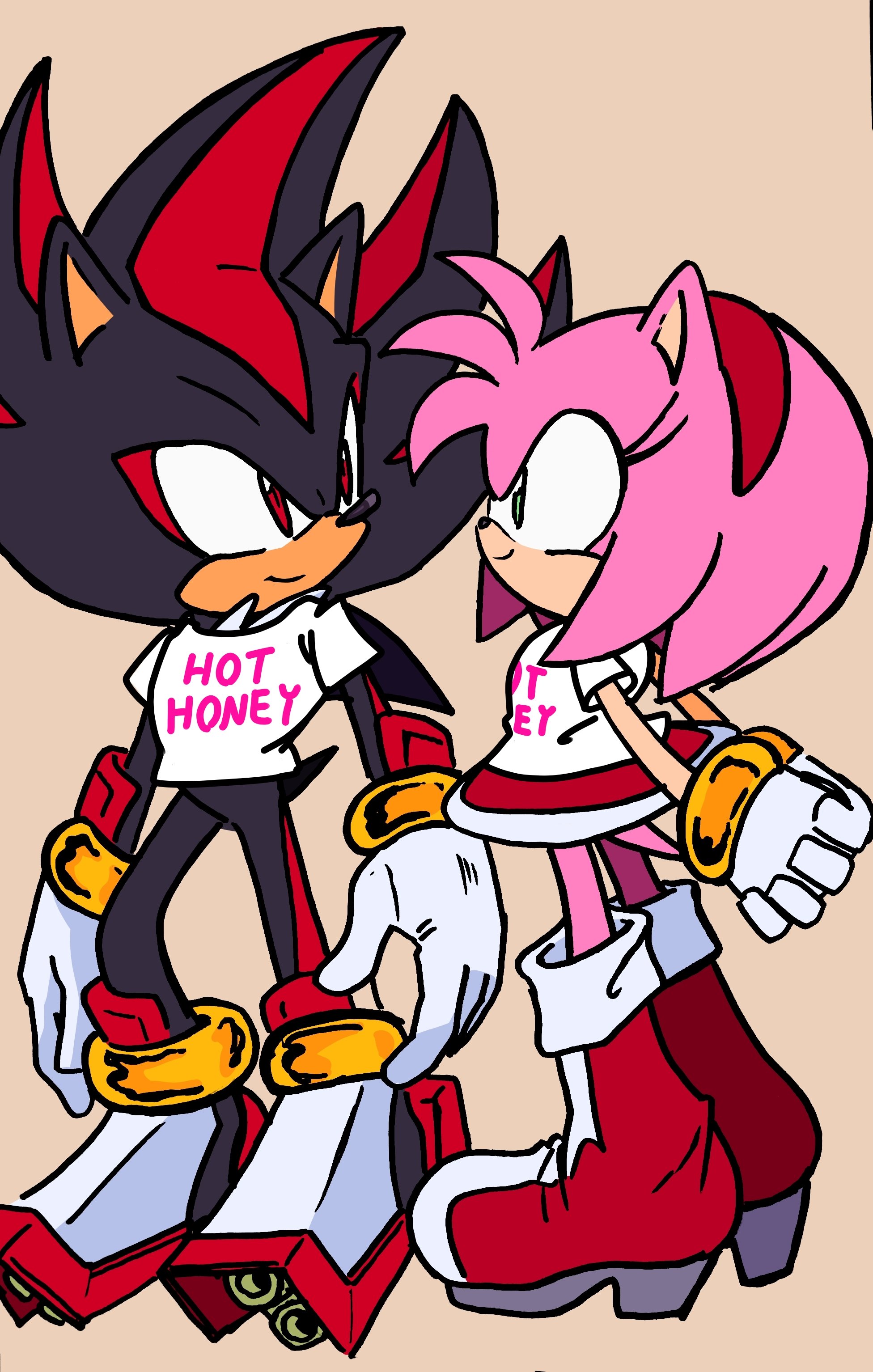 sonic the hedgehog and amy rose (sonic) drawn by toonsite