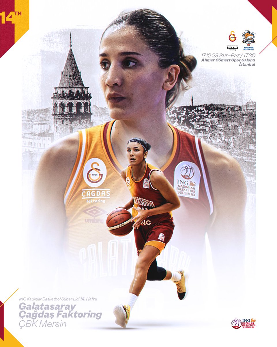 🔥 14. Maç Günü | 🏆 ING KBSL 🆚 Galatasaray Çağdaş Faktoring X ÇBK Mersin 🕠 17.30 | 📺 Sportstv & TBF YouTube 🏟 Ahmet Cömert Spor Salonu 🎟️ Biletler için; 👇 🔗 galatasaray.org/haber/basketbo… 👑 #SarayınSultanları 💛❤️