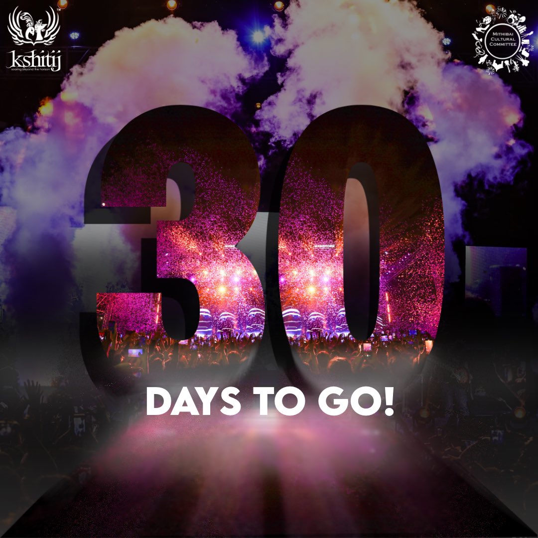 30 DAYS TO GO‼️ 

As we wait for the grand escapde to unveil!🌟🫣

Brace yourselves for an electrifying journey into euphoria. The countdown begins for the most exhilarating festival of the year! ⏳🌟

#Euphoricespacade #mithibaikshitij #kshitij #culturalfestival #30daystogo