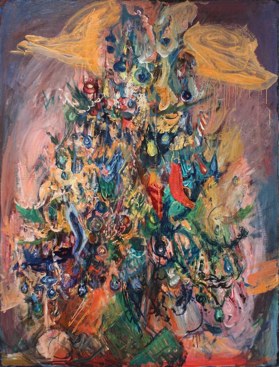 Jonatha25563219's tweet image. Hyman Bloom (Latvian-American, 1913-2009)
"Christmas Tree" - 1983
Oil on canvas.