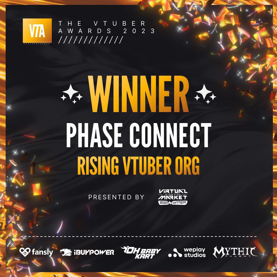 Big things ahead! @PhaseConnect wins the Rising VTuber Org award, presented by @EnVket! #VTuberAwards