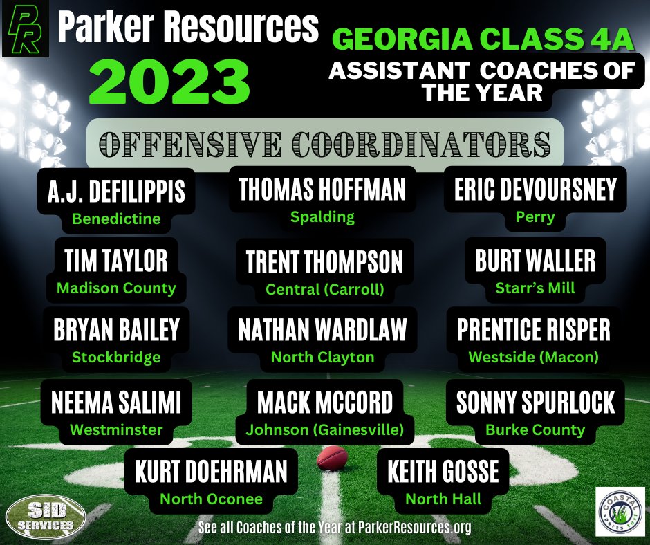 Congratulations to our 2023 Georgia High School Class 4A Offensive Coordinators of the year! If you know them, tag them and congratulate them!