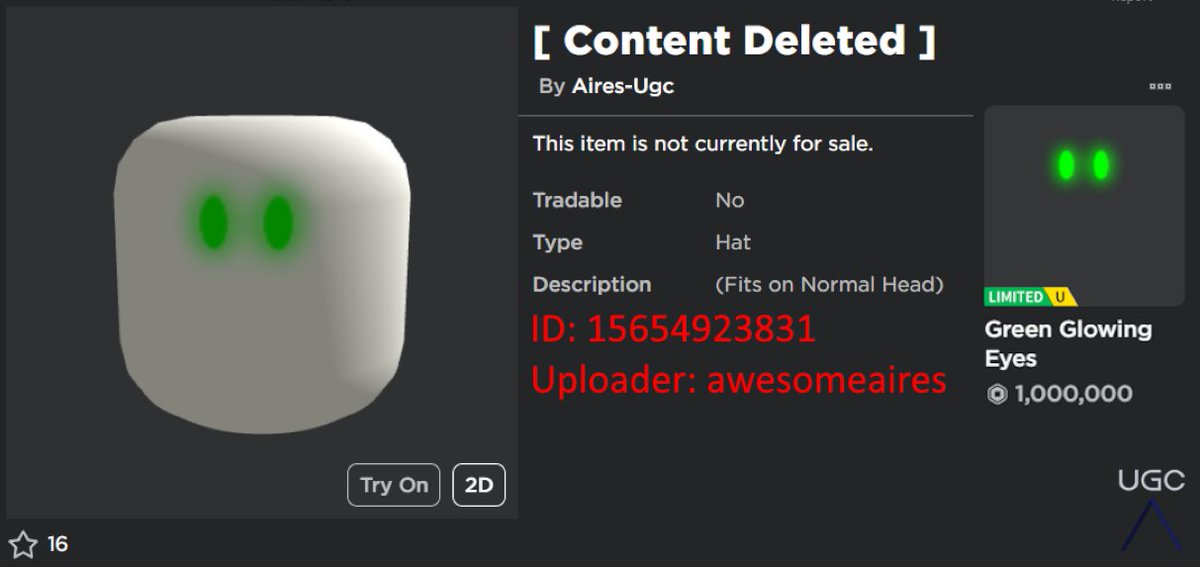 Peak” UGC on X: UGC creator onift uploaded 6 1:1 copies of the limited  face Prankster. #Roblox #RobloxUGC  / X