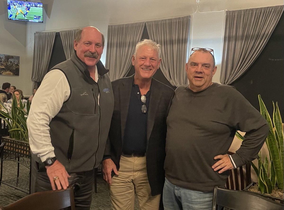 #USMMAFootball Captain’s are on the deck! Former KP Football Teammates & Captains out for dinner in New Orleans: Toop ‘77, Mark Delesdnier ‘79 & Teddy Knight ‘80. Teammates & Friends for life! #ItsWhatWeDo #BeatCG #WeDidEveryYear #Zinging #OnIt