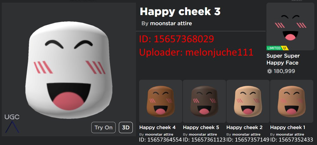 Super super happy face decal - Roblox