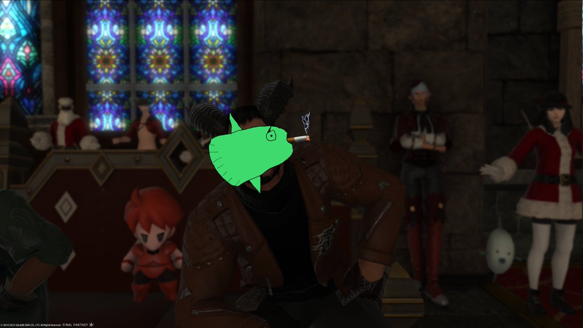 zinbhe's tweet image. Tanum Ashurna as a Momora Mora. You can tell he's cool because he has a scar and is smoking a cigarette. #FishmasAP