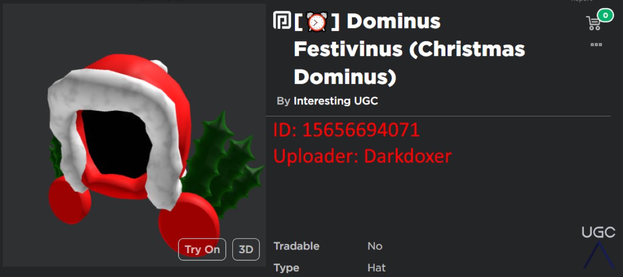 Peak” UGC on X: UGC creator Hommikka uploaded a 1:1 copy of the limited Dominus  Empyreus in 2 parts. #Roblox #RobloxUGC  / X