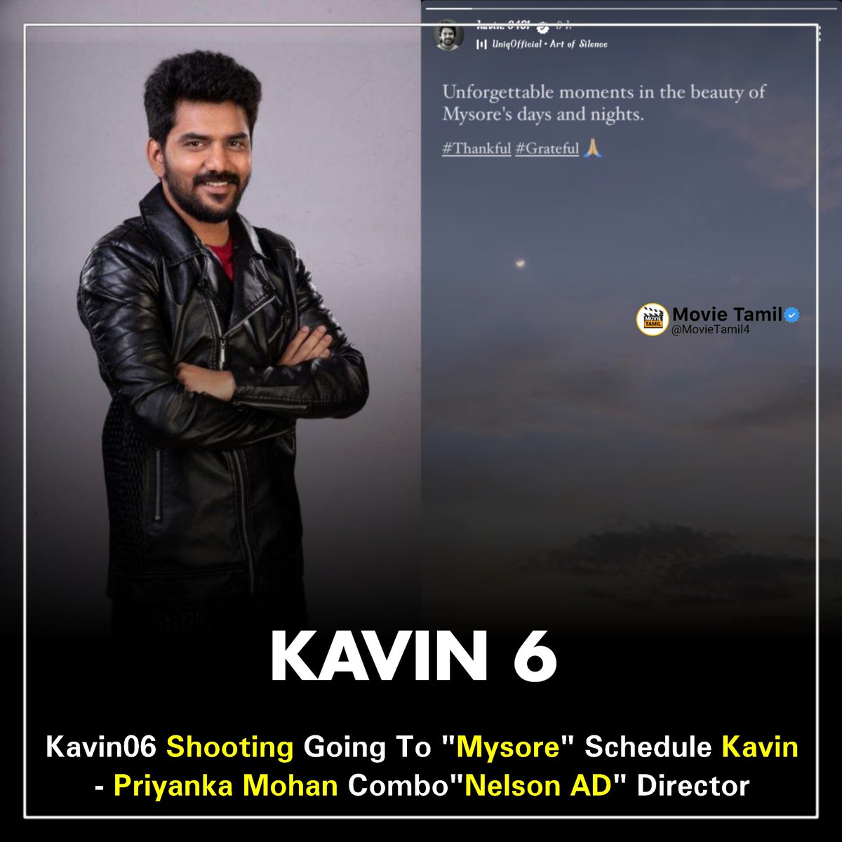 Exclusive : #Kavin06 Shooting Update 💥 Kavin 6 Shooting Going To 'Mysore' Schedule Kavin - #SJSuriya Portion 15 Days Shoot Complete 💯 Direction - #Sivabalan (Nelson 'AD') Cast - #Kavin | #PriyankaMohan | #SJSuriya Music - #Anirudh Producer - #NelsonDilipkumar Official…