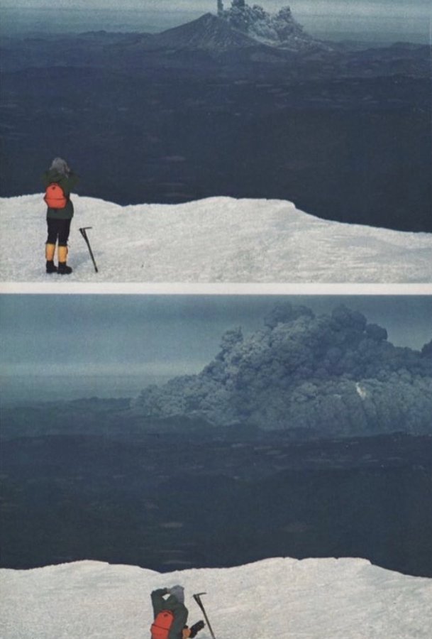 On a clear day in May 1980, a group of hikers on Mt. Adams witnessed a monumental event in natural history. They observed the eruption of Mt. St. Helens, located a mere 33 miles away. This eruption, marked by a massive ash cloud and darkened skies, was the most significant in