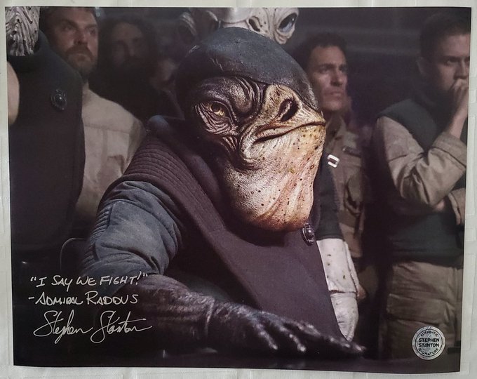 7 yrs ago today #StarWars #RogueOne hit the screen! So tonight's Anniversary #Giveaway is for a rare signed #Raddus figure &amp; an 8x10! This Wave 4 Hasbro figure was never released in stores. Just RT, Follow &amp; leave a comment!⚔️For more items like this go to stephenstantononline.com