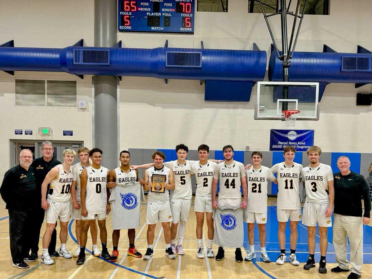 Les Curry Invitational Champions for the 2nd year in a row! Golden Eagles defeat the host Davis Blue Devils 70-65. Alex Kime and Jake Williams All Tournament and Caden Pinnick MVP.
